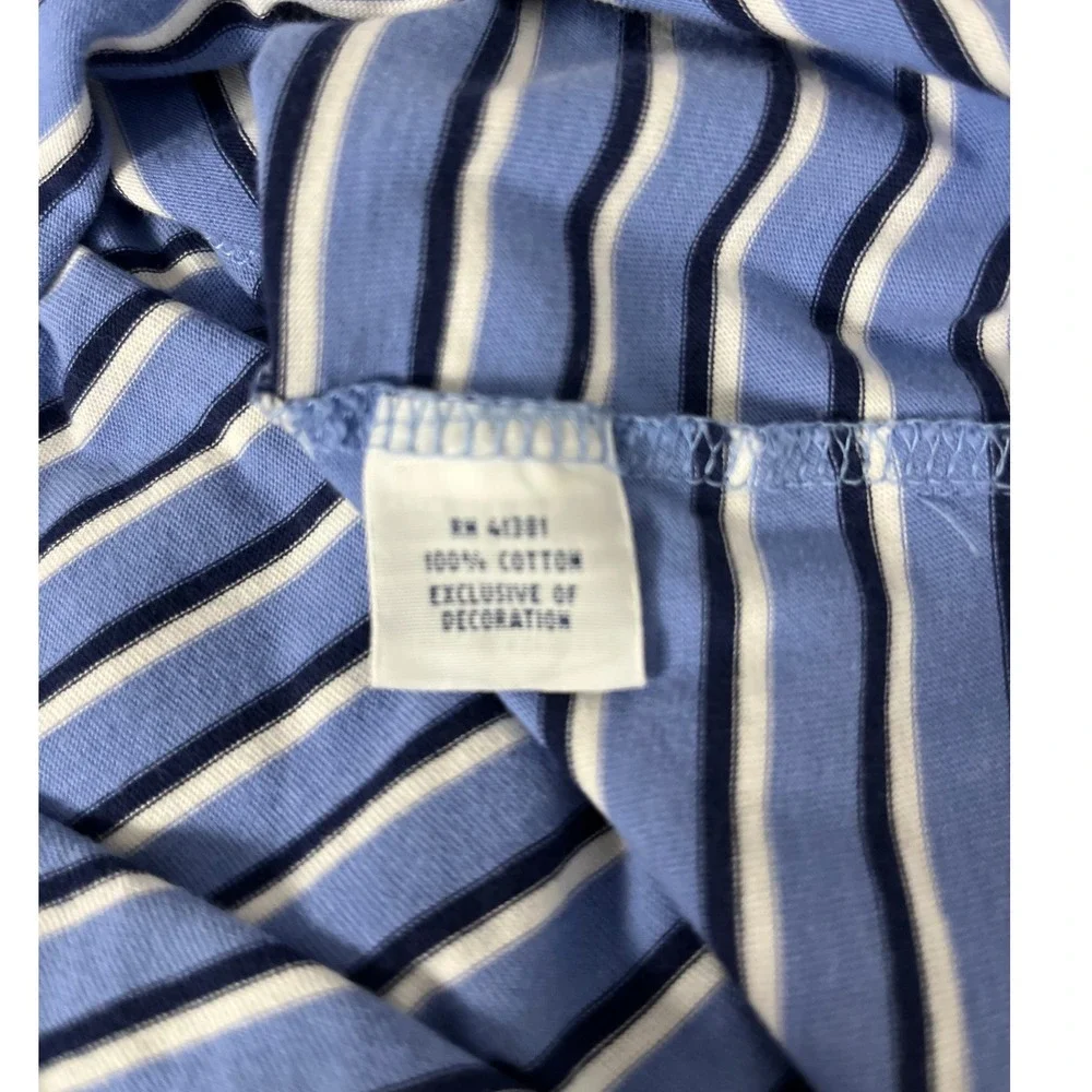 Polo Ralph Lauren Men's Large Preppy Blue Striped Polo Shirt Classic Fit‎
